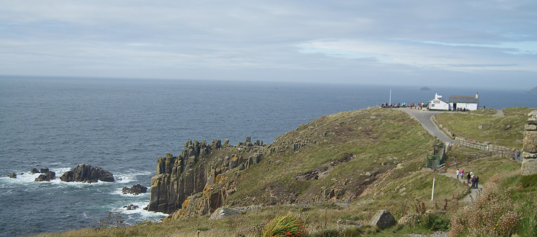Land's End, Cornwall, coast, cliffs, rocks, sea, waves, sky, England, UK, Great Britain